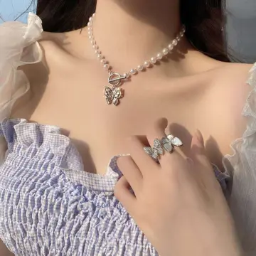 1pc Fashionable Bowknot Shaped Diamante Decor Simple Cute Necklace