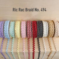 MOMOTARA No.494 เทปถัก Braid ซิกแซก Ric Rac Braid ขนาด 1.3 CM ยาว	36 หลา