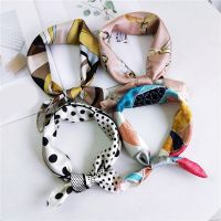 ∏ Korean Square Silk Scarf Dot Printing Headscarf Neck Wrap Women Small Scaves DIY Hair Tie Band Bandana Shawl Bags Wraps Ribbon