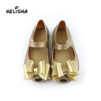 Heli shark autumn new girls sandals pvc multi-layer bow flat jelly shoes plastic beach