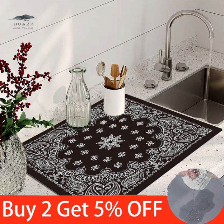 {NANA Housewear Furnishings} Paisley Scarf Pattern Dish Drying Mat