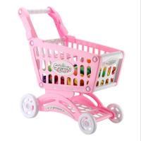 Supermarket Shopping Cart Trolley Push Car Toys Basket Simulation Cut Fruit Mini Food Pretend Play House Girls children Toy