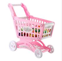 Cut Fruit Mini Food Pretend Play House Basket Simulation Girls Toy Children Supermarket Shopping Cart Trolley Push Car Toys