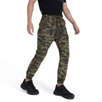 DAVIE JONES กางเกงจ็อกเกอร์ เอวยางยืด ขาจั๊ม ลายพราง สีเขียว Camo Drawstring Joggers in green GP0022GR