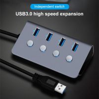 Chuyi Usb 3.0ฮับ4พอร์ตพร้อมไฟ Led สวิตช์ Usb อะแดปเตอร์สูงความเร็วแยก C สำหรับแล็ปท็อป