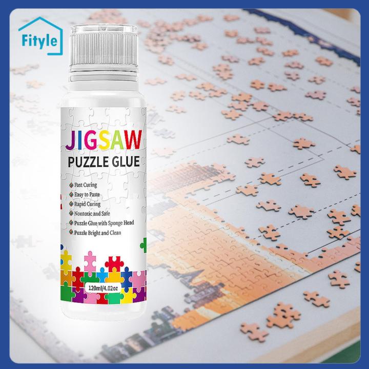 Jigsaw Puzzle Glue Clear with Sponge Head Quick Drying Bright and