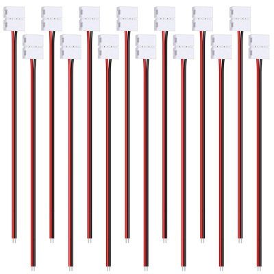 24Pcs 8mm 2 Pin LED Strip Light Connector for 8 mm Wide Flexible SMD 3528 2835 Single Color LED Strip Lights Solderless