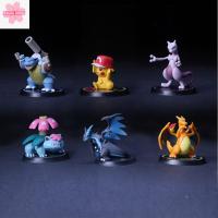 EAURA 6ชิ้น/เซ็ต Venusaur Charizard X Mewtwo โมเดลโมเดลแอ็คชั่น Charizard Pokemon Pikachu