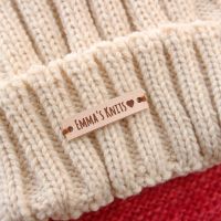 Leather Tags, personalized tags, knit labels, Custom Name, Knitting Tags For Hats , Custom Design,Name Tags, Brand Tag (PB1506)