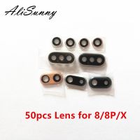 Alisunny 50ชิ้น Iphone 8เลนส์กล้องถ่ายรูปสำหรับด้านหลังบวก Xr Xs Max Xsm ฝากล้องมองหลังแหวนฝาครอบกรอบอะไหล่แป้นยึดแก้วปิดเลนส์