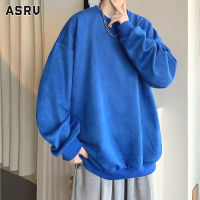 ASRV คอกลมเสื้อลำลองผู้ชายเสื้อกันหนาวทรงหลวมๆเสื้อกันหนาวแบบบางสีทึบที่เรียบง่าย