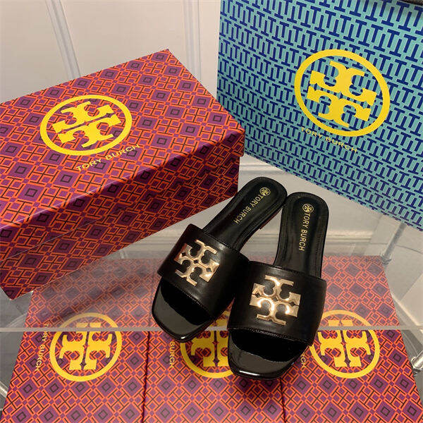 【พร้อมกล่อง】ใหม่ต้นฉบับ Tory Burch TBˉ รองเท้าแตะแบนรองเท้าแตะสําหรับ ...