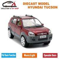 【Cod】 MBJ Amll Diecast Hyundai Tucson 1/24 Scale Model Cars,ของเล่นโลหะสำหรับเปิดประตู/ดึงกลับ Function