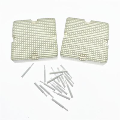 2pcs Dental Lab Honeycomb Square Firing Trays with 20 Zirconia Pins Freeship