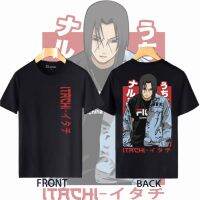 ฤดูร้อน Naruto Itachi อะนิเมะเสื้อยืดผ้าฝ้ายแฟชั่น Unisex สีดำสีขาวทรงคลาสสิค chic