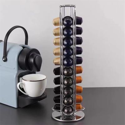 【YF】 Rotativo Coffee Capsule Rack Pod Holder Espresso para 40 Nespresso Cápsulas Nescafé Armazenamento