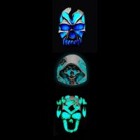 Vintage Adjustable Hip Hop Street Rock Punk Gothic Noctilucent Luminous Glow In The Dark Skull Rings for Men Halloween