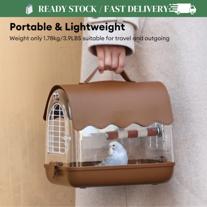 Bird Carrier Backpack Transparent Travel Bird Cage Bag Lightweight Visible Window for Parrots