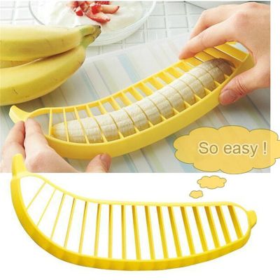 Gadgets Plastic Banana Slicer Cutter Fruit Vegetable Tools Salad Maker Cut