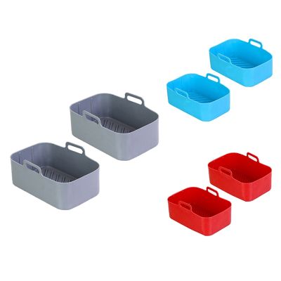 For Air Fryer Silicone Basket Tray Fried Baking Pan Insert Dish Accessory Dual Basket For Ninja DZ201 For Air Fryer