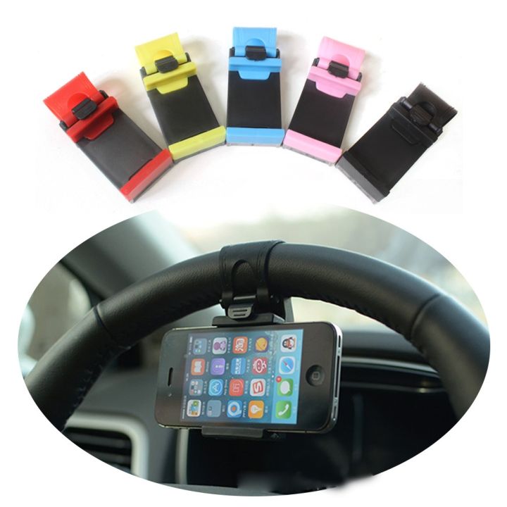 universal-car-steering-wheel-mobile-phone-holder-mount-buckle-socket-holder-bike-clip-navigation-gps-xiaomi-redmi-6x-mi6-stands