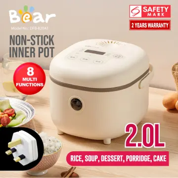 Bear Rice Cooker 2-Cups Uncooked, 1.2L Small Rice Cooker with Non-Stick  Coating