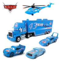 Pixar Cars 2และ3 Toy Car Game สำหรับเด็กไดโนเสาร์สีฟ้า dinoco King Lightning McQueen เฮลิคอปเตอร์1:55โลหะหล่อยานพาหนะของเล่น