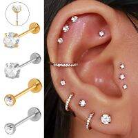 1PC Surgical Steel Threadless Push in Ear Cartilage Tragus Helix Earring Piercing Labret Stud Lip Ring Zircon Piercing Jewelry Body jewellery