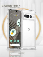 เคสโทรศัพท์โปร่งใสหรูสำหรับ Google Pixel 7 Pro เคส TPU กันตกเม็ดกระดุมโลหะรอยขีดข่วนเคสแข็งฝาหลังใส