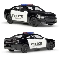 WELLY 1:36 Dodge Charger Pursuit Diecast รุ่นรถของเล่นสำหรับรถโลหะของเล่นรุ่นดึงกลับฟังก์ชั่นสำหรับของขวัญเด็ก B26