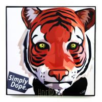 Tiger เสือ Simply Dope รูปภาพ​ติด​ผนัง​ pop art การ์ตูน cartoon พร้อมกรอบและที่แขวน แต่งบ้าน ของขวัญ กรอบรูป รูปภาพ ของสะสม