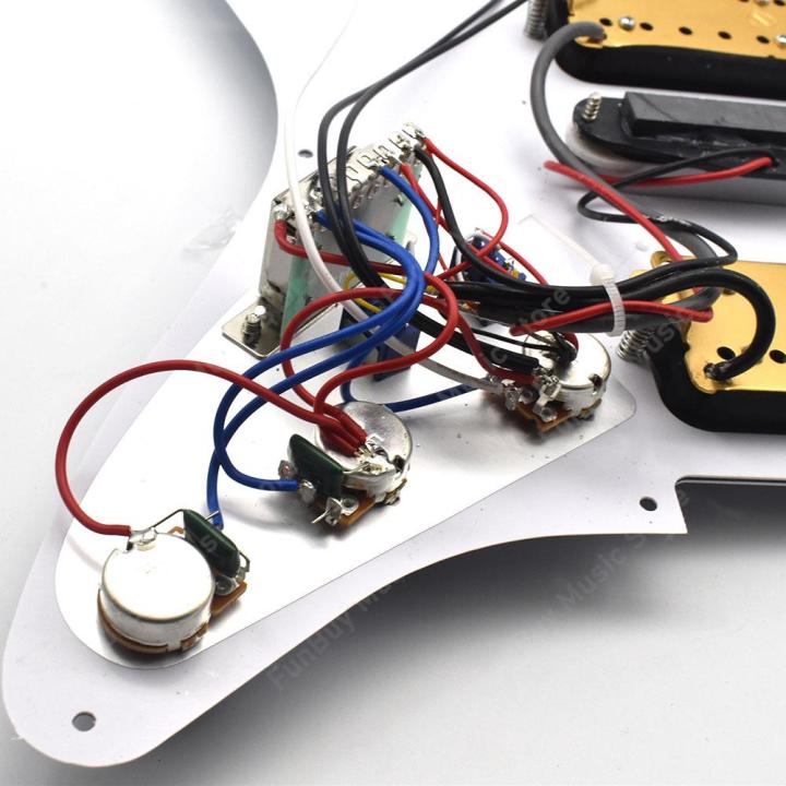 electric-guitar-pickup-hsh-coil-electric-guitar-pickguard-big-umbrella-adjusting-screw-prewired-scratchplate-assembly-white