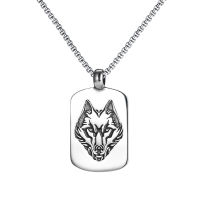 Factory Direct Sales Wholesale Personalized Hip Hop Wolf Totem Titanium Steel Necklace Fashion Retro All-Match Dog Tag Pendant Ornaments