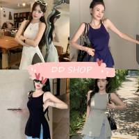 DD SHOPพร้อมส่ง 31038 เสื้อสายเดี่ยวไหมพรม ปลายแหวนข้าง เกาหลีมาก -C