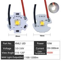 LED 10W XML T6 XML2 XM-L2 5050ลูกปัดไดโอด3V 3.7V สายเคเบิลสำหรับไฟฉายอะไหล่รถจักรยานอุปกรณ์เสริม