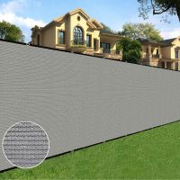 Grey Privacy Screen Fence Heavy Duty Outdoor Backyard Fencing Windscreen Shade Cover Mesh for Pool Garden Yard Construction Site