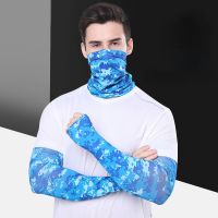 【CC】 Cycling Arm Sleeves And Bandana Silk Breathable Dustproof Outdoor Protection Cold Feel Cover Men