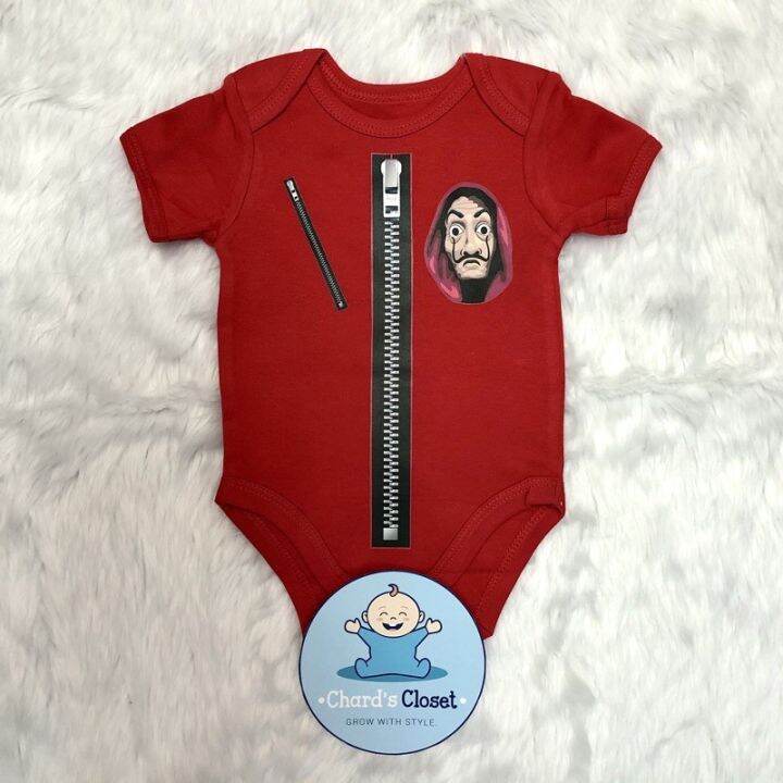 Customized Money Heist Themed Print on Baby Onesie Lazada PH