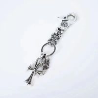 Chrome Heart pure silver high quality cruciferous cross sword keychain distressed keychain punk bag hanging accessories