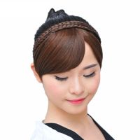 Flying love wig womens fake bangs with headband oblique bangs wig piece fake head curtain braid hair card fake sea hair piece