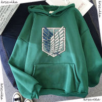 2022 Anime Hoodie Attack on Titan Hoodied Long Sleeve Streetwear Harajuku Sweatshirt Womenmen Unisex Sport Hoody Green Tops