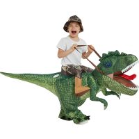 Adult Child Boy Girl Funny Inflatable Dinosaur Costume Riding Tyrannosaurus Rex Fancy Dress Kids Performance Halloween Party