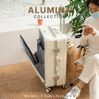 กระเป๋าเดินทางแบบเปิดหน้าโครงอลูมิเนียม รุ่น Alumina ขนาด 20 นิ้ว ใส่โน็ตบุ๊ค ถือขึ้นเครื่องได้ ระบบล็อค TSA