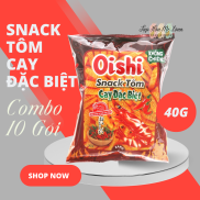 COMBO 10 Gói Snack Bim Bim Tôm Cay Đặc Biệt Oishi Gói 40g