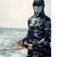 Hoodies เกียร์ผู้ชายตกปลาแขนยาว Hooded เสื้อ Blusas Para Pesca ตกปลาเครื่องแต่งกาย Camisa De Pesca Uv มังงะ Longa