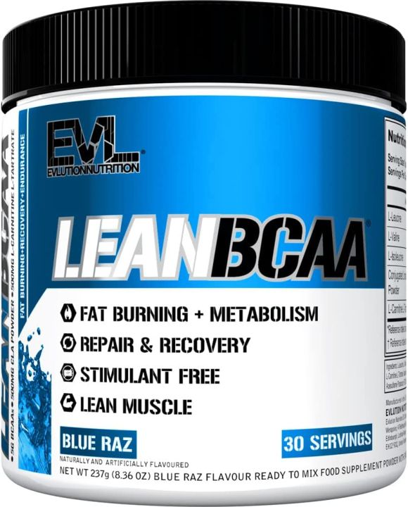 evlution-nutrition-leanbcaa-30-servings-bcaa-s-cla-and-l-carnitine-stimulant-free-recover-and-burn-fat-sugar-and-gluten-free-fat-loss-weight-management-recovery-endurance-zero-sugars-บีซีเอเอ-อะมิโน