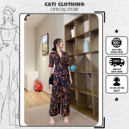 CATI Set Bộ Voan Hoa Mạc Ở Nhà Đi Chơi Đều Dẹp A1652