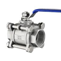 1/2" 3/4" 1" 1-1/4" 1-1/2" 2" Stainless Steel BSP Thread Ball Valve Three-piece Ball Valve