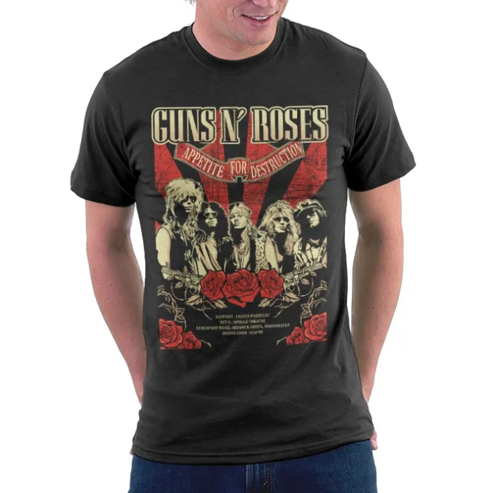 T-Shirt Uomo Guns N' Roses Sunset Boulevard | 100% Cotone | Licenza Ufficiale | Colore Nero - 5