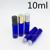 12pcs/lot 10ml Blue Roll On Perfume bottle 10cc Blue Essential Oil Rollon bottles Small Glass Roller Container